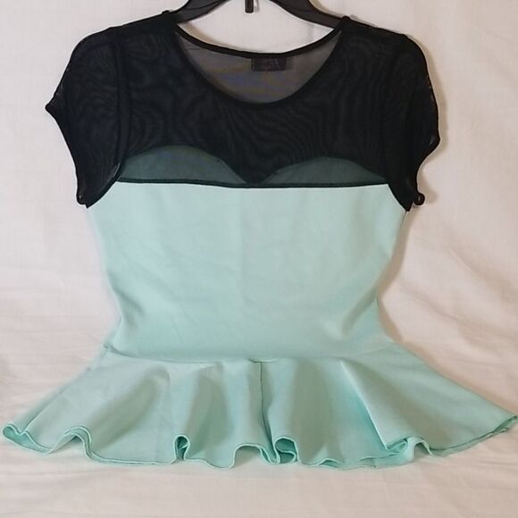 Flair Mint Ruffle Bottom Sleeveless Blouse - Picture 7 of 9